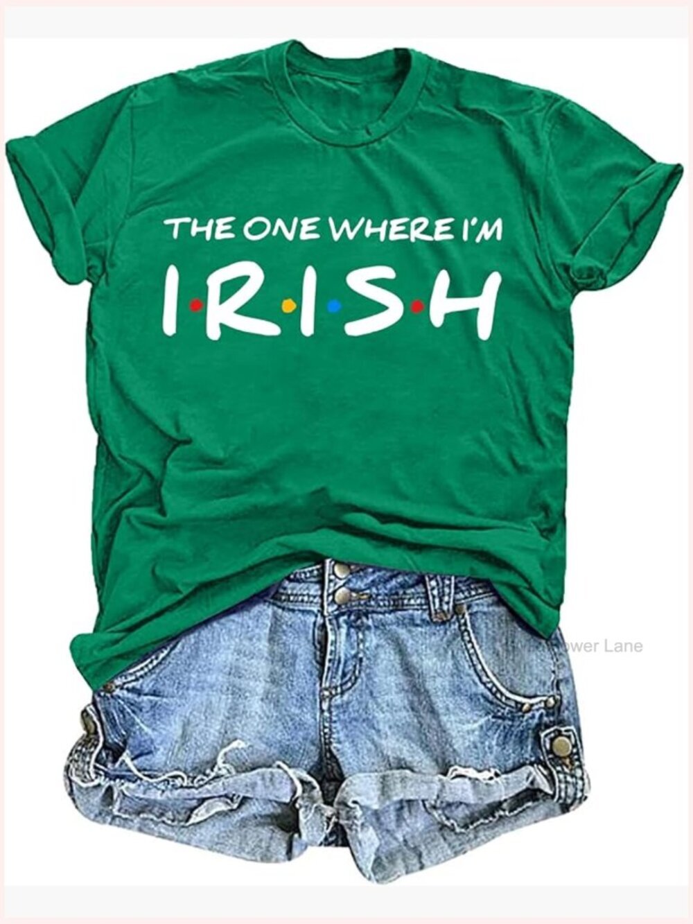 Irish Clover Letter Print Short Sleeve Tee T-Shirt